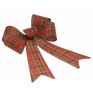 RueDeLaFete Noeud Scottish rouge/vert/or 39,1cm pas cher