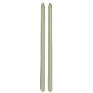 RueDeLaFete Set de 2 bougies Flambeau 30cm, Vert Sauge pas cher