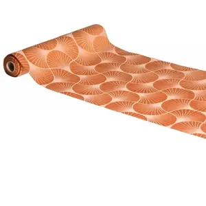 RueDeLaFete CHEMIN DE TABLE VELOURS GINKGO 28CMX3M TERRACOTTA pas cher