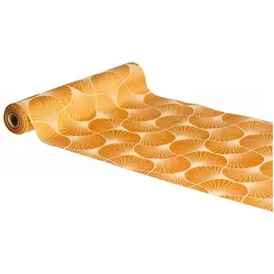 RueDeLaFete Chemin de table velours Ginkgo, Ambre pas cher