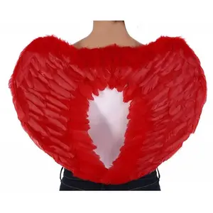 Comparateur de prix : Ailes d'ange en plumes 45x60cm, Rouge