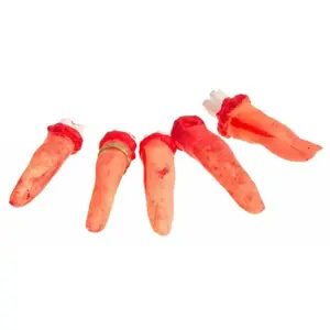 RueDeLaFete Lot de 5 Doigts ensanglantés rouges 7cm pas cher
