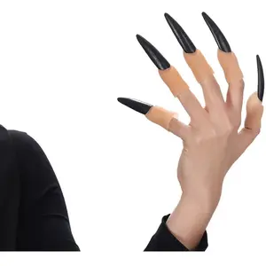 RueDeLaFete Doigts x5 Avec Ongles Noirs Latex