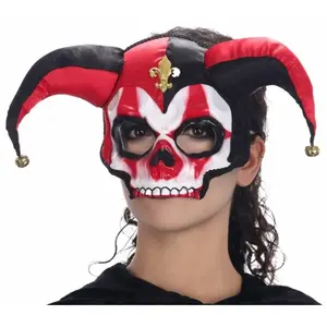 Comparateur de prix : Masque Harlequin Skull avec grelots luxe