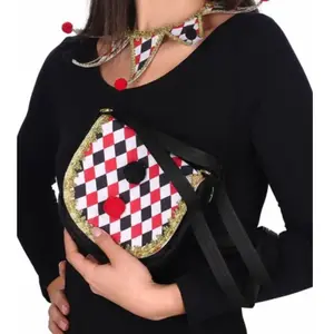 Comparateur de prix : Non communiqué sac à main arlequin noir rouge doré - chaks 12185