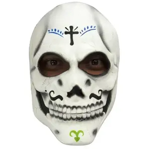 RueDeLaFete Partychimp masque Catrinfacial PVC blanc taille unique pas cher