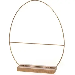 Comparateur de prix : Centre de table en métal doré forme Oeuf sur socle, 28cm