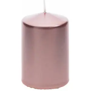 RueDeLaFete Grande bougie cylindrique 10 cm, métal Rose Gold pas cher