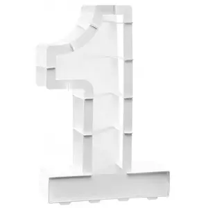 Comparateur de prix : CHAKS Structure 63,5cm en carton/film pour ballons, Chiffre 1 Blanc C-11996