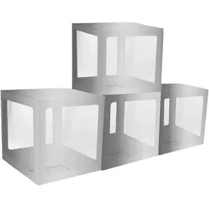 4 cubes carton rigide personnalisable 30cm argent - chaks 11594-80 pas cher