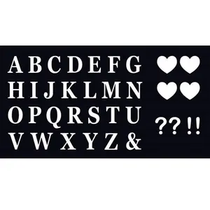 RueDeLaFete Set de 56 Lettres adhésives et Symboles, Blanc pas cher