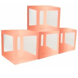 RueDeLaFete 4 CUBES CARTON RIGIDE PERSONNALISABLE 30CM OR ROSE pas cher