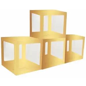 Non communiqué 4 cubes carton rigide personnalisable 30cm or - chaks 11594-81 pas cher