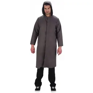 RueDeLaFete Manteau Long gris à capuche The Boss Agent adulte 180cm pas cher