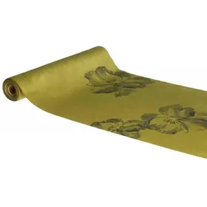 Comparateur de prix : Chemin de table Velours Fleurs, Vert olive
