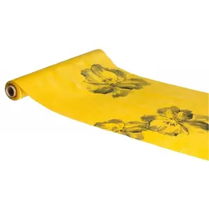 Comparateur de prix : Chemin De Table Velours Fleurs 28cmx3m Moutarde