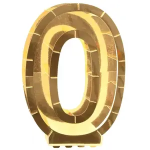 CHAKS Structure 63,5cm en carton/film pour ballons, Chiffre 0 Or pas cher