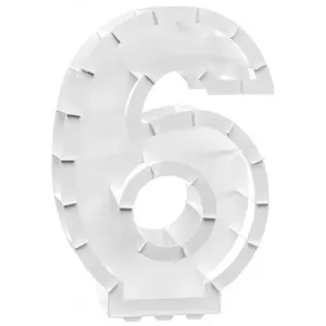Comparateur de prix : CHAKS Structure 63,5cm en carton/film pour ballons, Chiffre 6 Blanc C-12001
