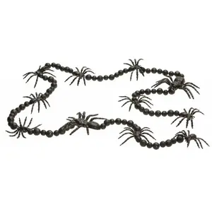 Comparateur de prix : Guirlande d'Araignées et de perles noires 160cm