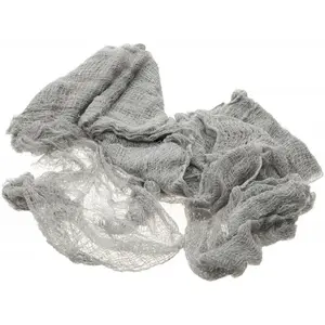 RueDeLaFete TISSU LAMBEAUX COTON POLYESTER 76CMX6M GRIS pas cher