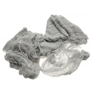 RueDeLaFete Grand Tissu Déco en lambeaux 183 cm Gris pas cher