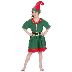 RueDeLaFete Déguisement Lutine rouge/vert 128cm, 7-9 ans pas cher
