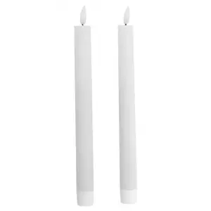 RueDeLaFete Lot de 2 Bougies flambeaux Led 24cm blanches pas cher
