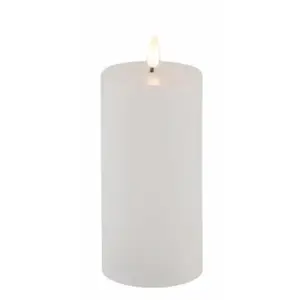CHAKS Bougie cire flamme led réaliste Rustique Timer 15cm blanche C-12501 pas cher