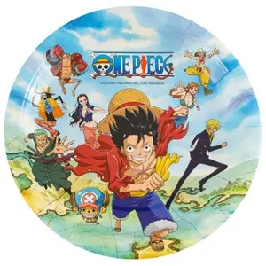 CHAKS Paquet de 8 petites Assiettes en carton 18cm One Piece ® pas cher