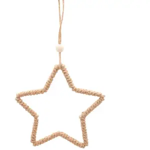 Petite Etoile à suspendre en métal et jute 15cm
