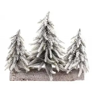 Comparateur de prix : Chaks 12778, Centre de table en bois avec 3 Sapins enneigés réalistes ...