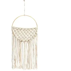 supension macramé 19x1x42-52cm blanc cassé - chaks 12601 pas cher