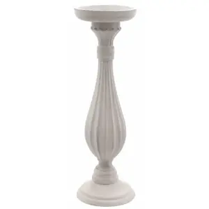 Chaks 12596, Grand Porte-bougie en bois 33,5cm, ivoire pas cher