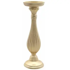 RueDeLaFete BOUGEOIR PILIER BOIS 10.5X33.5CM OR pas cher