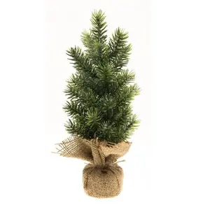 Petit sapin de Noël artificiel réaliste 30cm effet givré, Vert