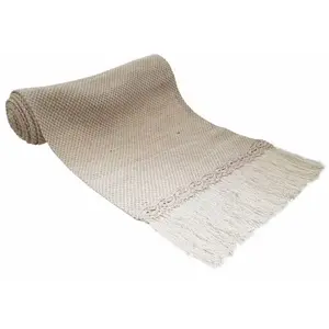 RueDeLaFete Chemin de table brodé naturel Bohème 3m pas cher