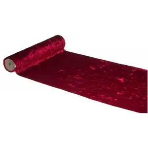 Chaks 12332-16, Chemin de table Velours Shiny Deluxe, Bordeaux pas cher