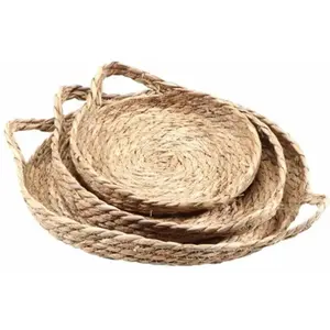 Comparateur de prix : Lot de 3 Plateaux en fibre naturelle ˜ 31cm/26cm/20cm