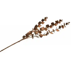 RueDeLaFete Branchage Eucalyptus artificiel 61cm, pailletée Marron pas cher