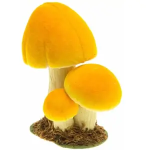 RueDeLaFete 3 CHAMPIGNONS DÉCO SOCLE MOUSSE 13-10-17CM JAUNE pas cher