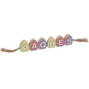 RueDeLaFete Centre de table Oeufs de Pâques en bois 40,5cm multicolores pas cher