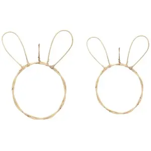 Comparateur de prix : Set de 2 Têtes de Lapin en rotin à suspendre 42cm et 48cm