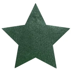 Non communiqué 6 sets de table intissé étoile 39cm pailleté vert - générique 13545-106 pas cher