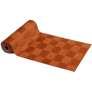RueDeLaFete Chemin de table velours plissé 3m, Terracotta pas cher
