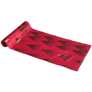 Non communiqué chemin de table velours sapin or 28cmx3m rouge - générique 12989-02