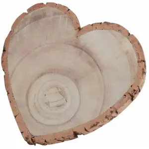 RueDeLaFete Rondin COEUR en bois naturel 19cm pas cher