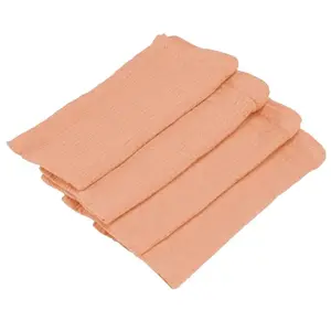 Comparateur de prix : Lot de 4 Serviettes en coton gaufré 40x40cm Pêche