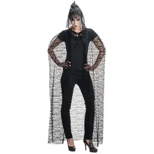 Comparateur de prix : Cape - Chaks - H4255 - Noir - 145 cm - Dentelle tête de mort