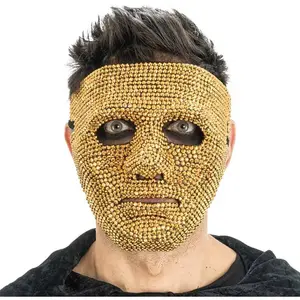 Comparateur de prix : masque visage no id strass 17.5x17cm or adulte - générique 13813-81
