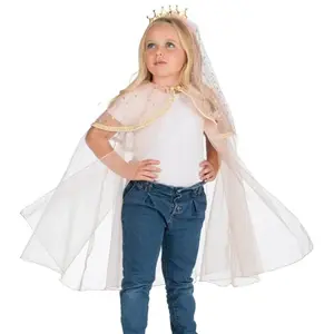 Chaks C4659, Cape de princesse rose 75cm avec Serre-tête, enfant